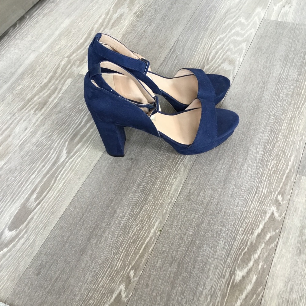Audrey Brooke Blue Block Heel Sandals Size 7.5 $40 - Picture 4 of 15